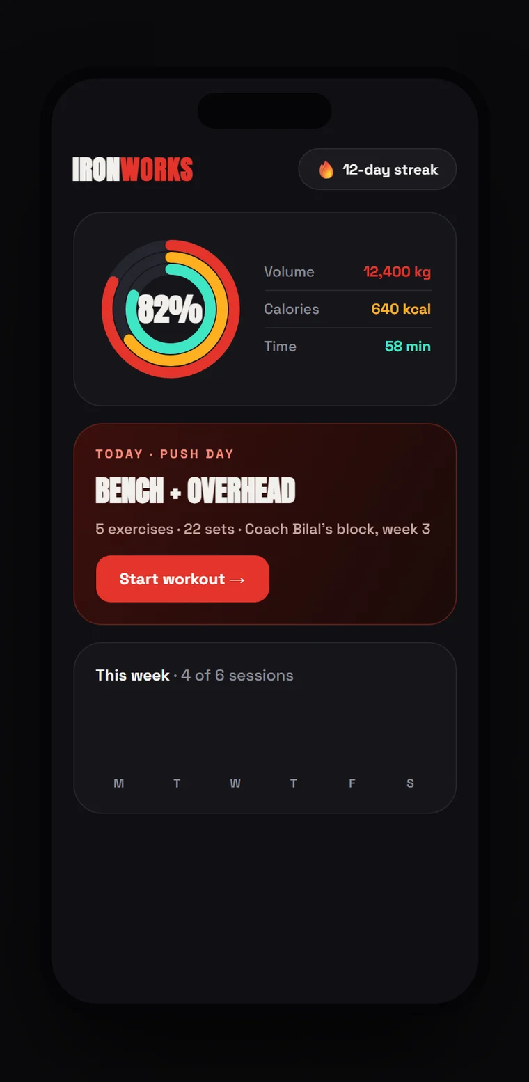 Ironworks — Fitness concept design