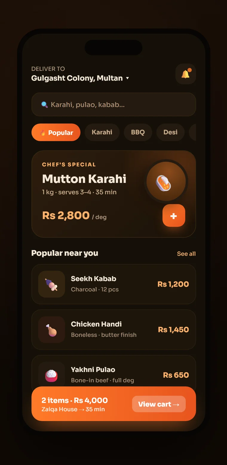 Zaiqa — Restaurant concept design