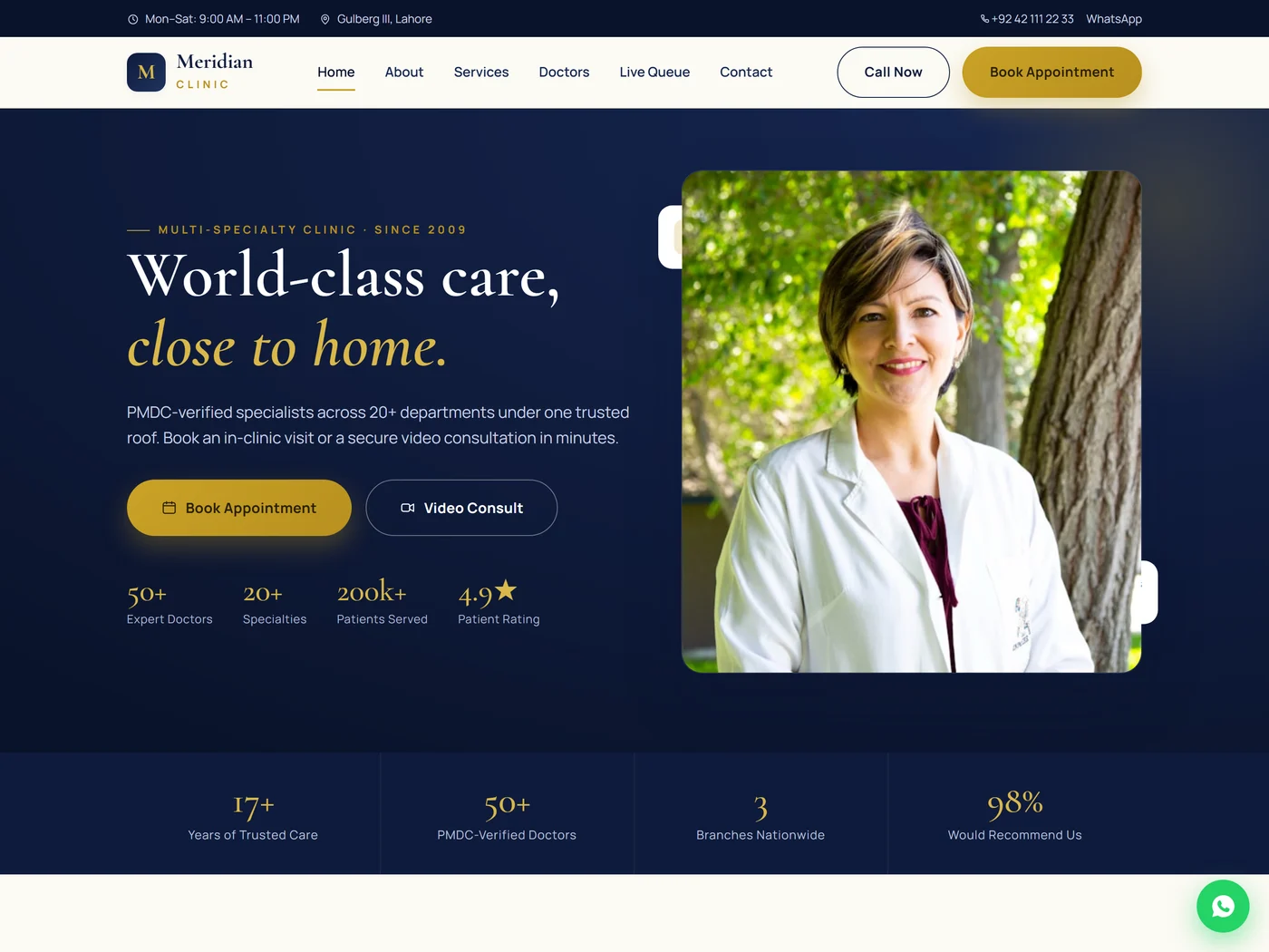 Meridian Clinic — Healthcare concept design
