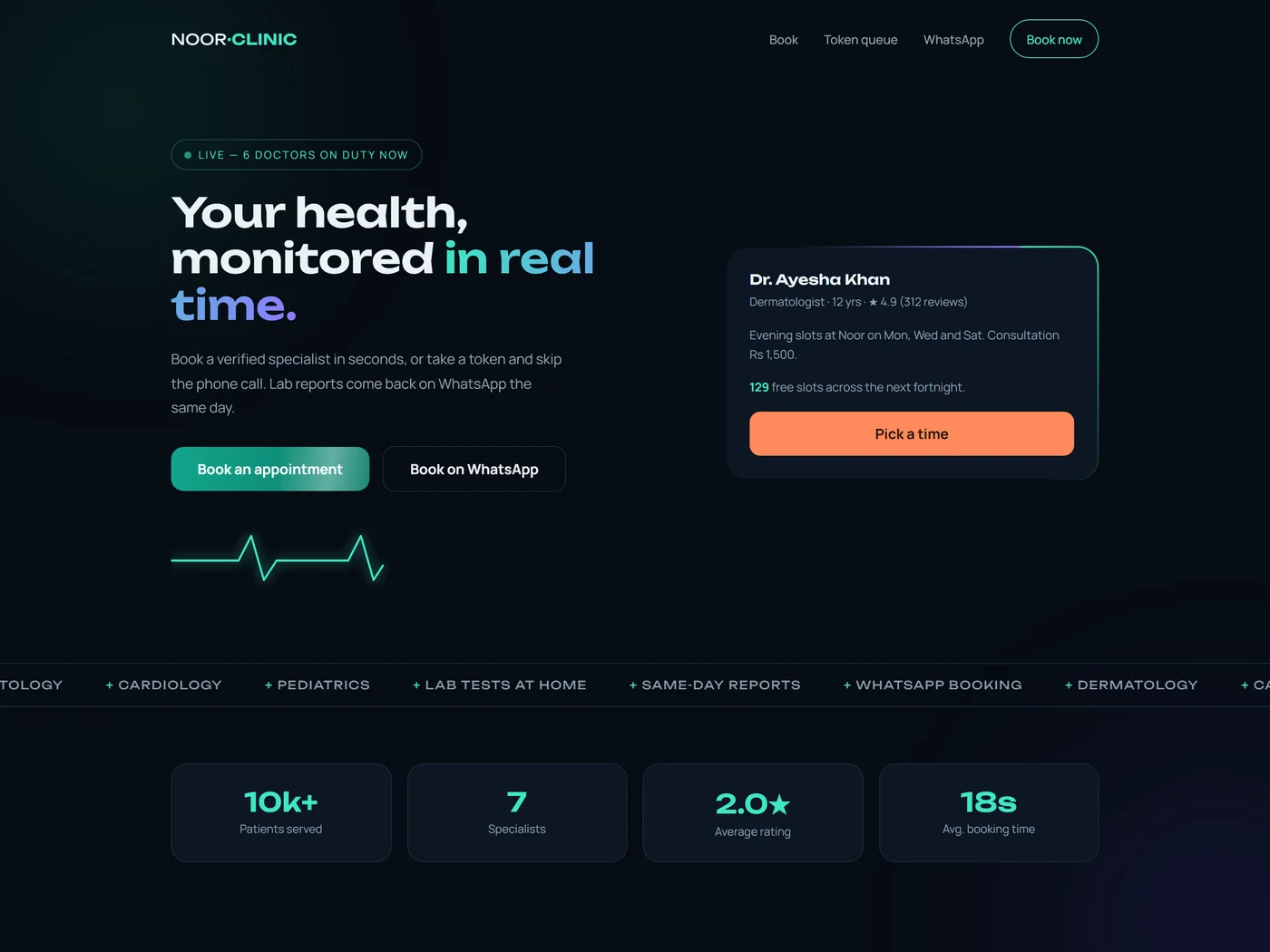 Noor Clinic — Healthcare concept design