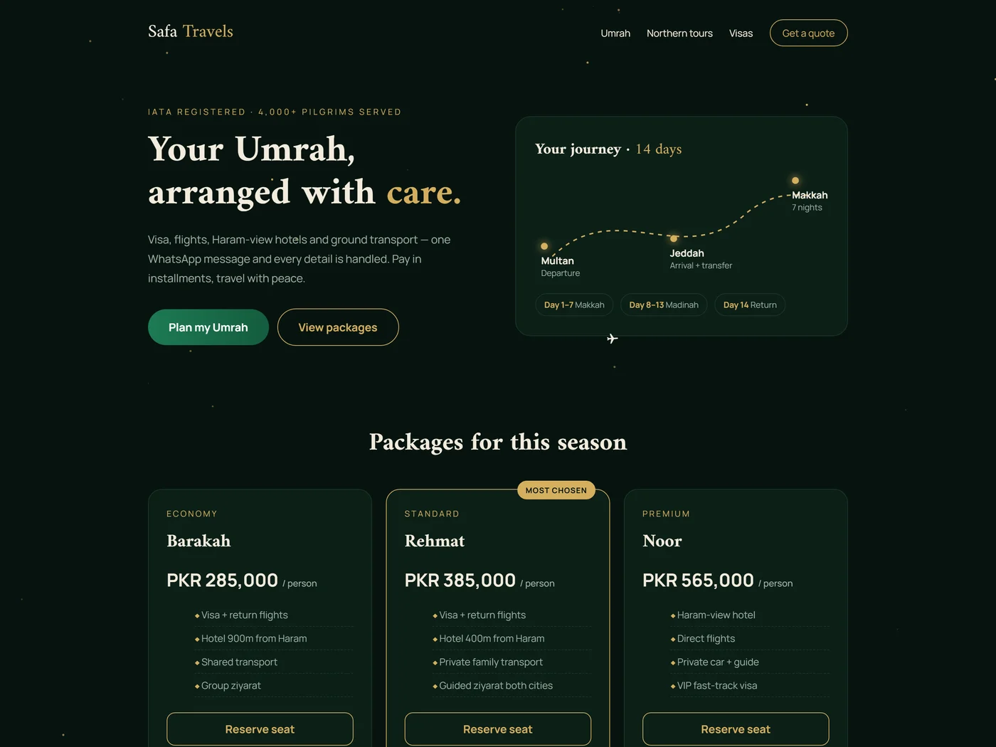Safa Travels — Travel · Umrah concept design